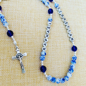 Personalized China Blue Rosary