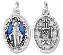 Load image into Gallery viewer, Lot of 5! Blue Enamel Miraculous Medal 1&quot; Catholic Religious Charms