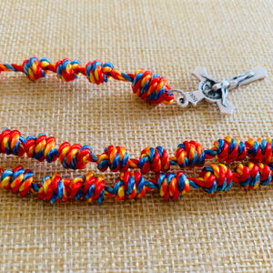 Cheerful Rainbow Knotted Rope Rosary