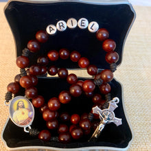 Load image into Gallery viewer, Personalized Mahogany Wood Rosary