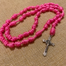 Load image into Gallery viewer, Vibrant Pink Rope Rosary
