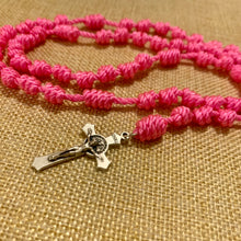 Load image into Gallery viewer, Vibrant Pink Rope Rosary