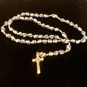 Blue Angel Knotted Rope Rosary