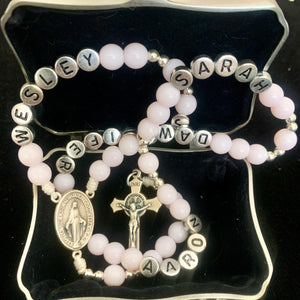 Personalized Lady Pink Rosary