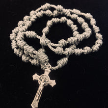 Load image into Gallery viewer, Silvery Medallion Rope Rosary