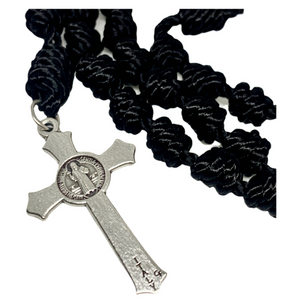 Black Knotted Rope Rosary
