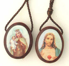 Load image into Gallery viewer, Oval Wooden Scapular