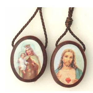 Oval Wooden Scapular