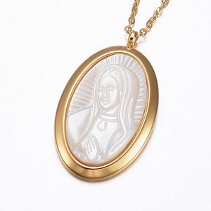 Virgin Mary Shell Necklace