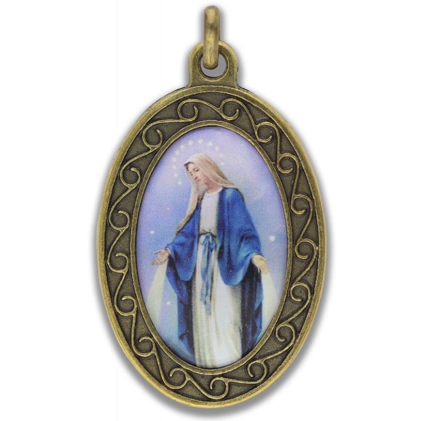 Virgin Mary Our Lady of Grace Pendant Necklace