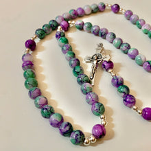 Load image into Gallery viewer, Seafoam Purple Rosary