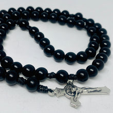 Load image into Gallery viewer, Black Wood Rosary