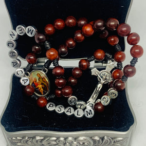 Personalized Holy Family Wood Rosary