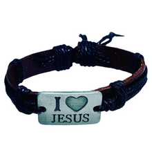 Load image into Gallery viewer, Unisex Cross Leather Bracelet