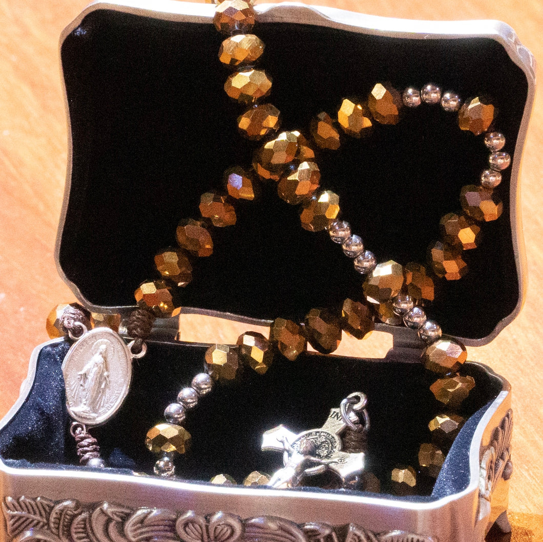 Shimmering Copper Rosary