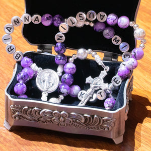 Personalized Royal Purple Rosary