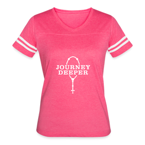 Women’s Vintage Sport T-Shirt - vintage pink/white
