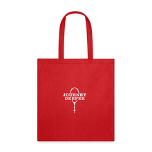 Load image into Gallery viewer, Journey Deeper Tote Bag - red