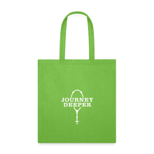 Load image into Gallery viewer, Journey Deeper Tote Bag - lime green