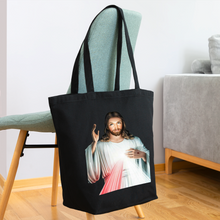 Load image into Gallery viewer, Divine Mercy Jesus Eco-Friendly Cotton Tote - black