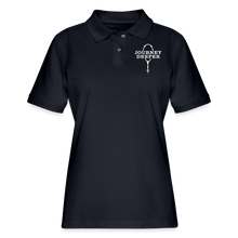 Load image into Gallery viewer, Journey Deeper Women&#39;s Pique Polo Shirt - midnight navy