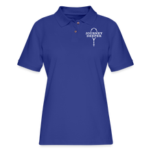 Load image into Gallery viewer, Journey Deeper Women&#39;s Pique Polo Shirt - royal blue